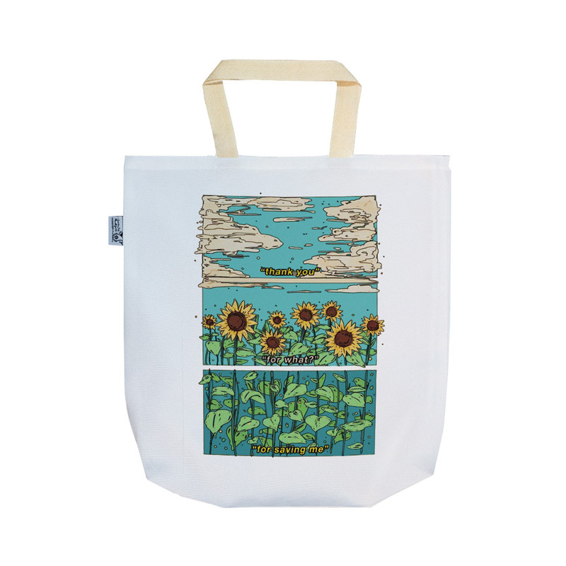 ساک خرید ترمه طراحان ایده مدل پترن گل آفتابگردان کد strm0641 - SS