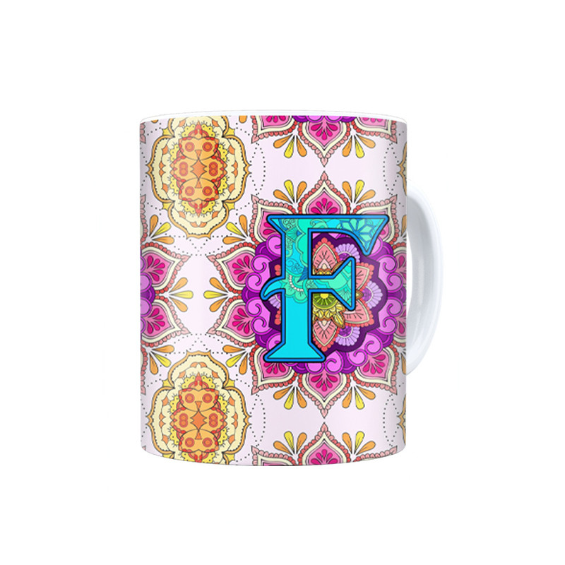 ماگ ترمه طراحان ایده مدل حرف F ماندالا کد cfp2956