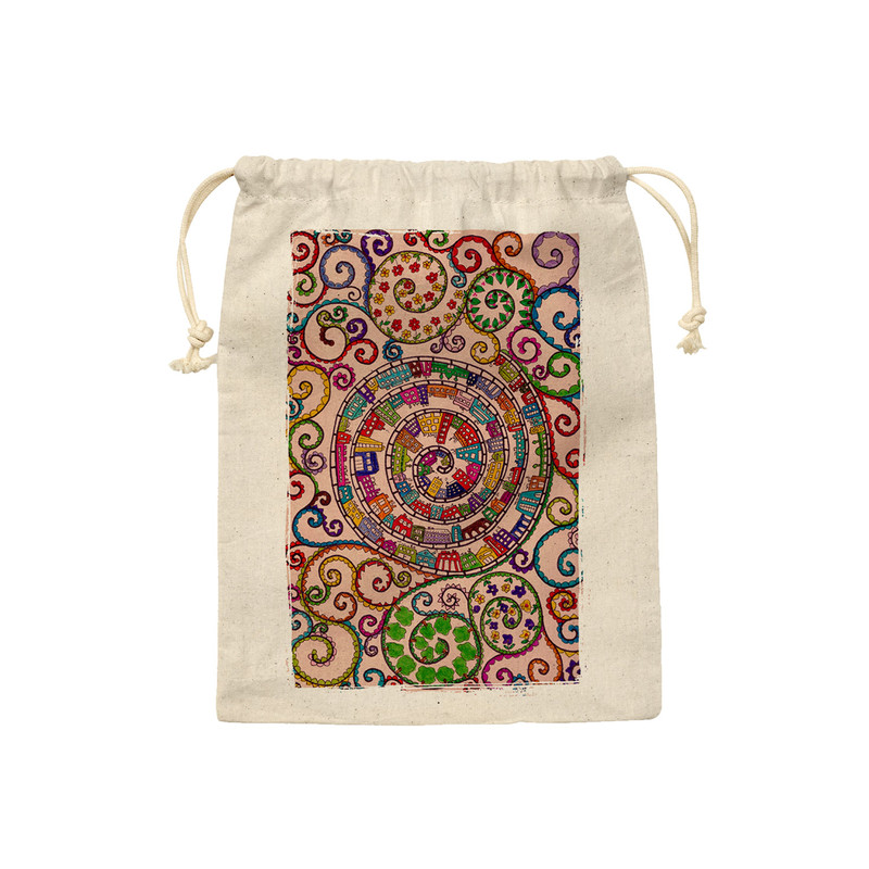 نظم دهنده ترمه طراحان ایده مدل کیسه بنددار شهر رنگارنگ کد trm505 - L