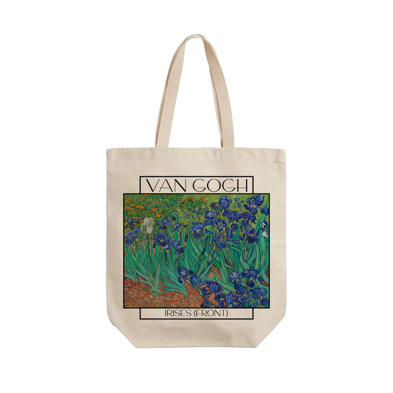 ساک خرید ترمه طراحان ایده مدل زنبق ها از روبرو از ونگوگ کد 0059 - L