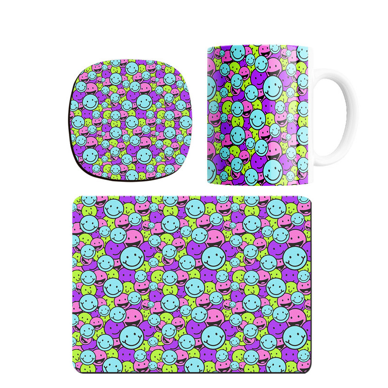 ماگ ترمه طراحان ایده مدل پترن شکلک بامزه کد strm0211 همراه با زیر لیوانی و موس پد