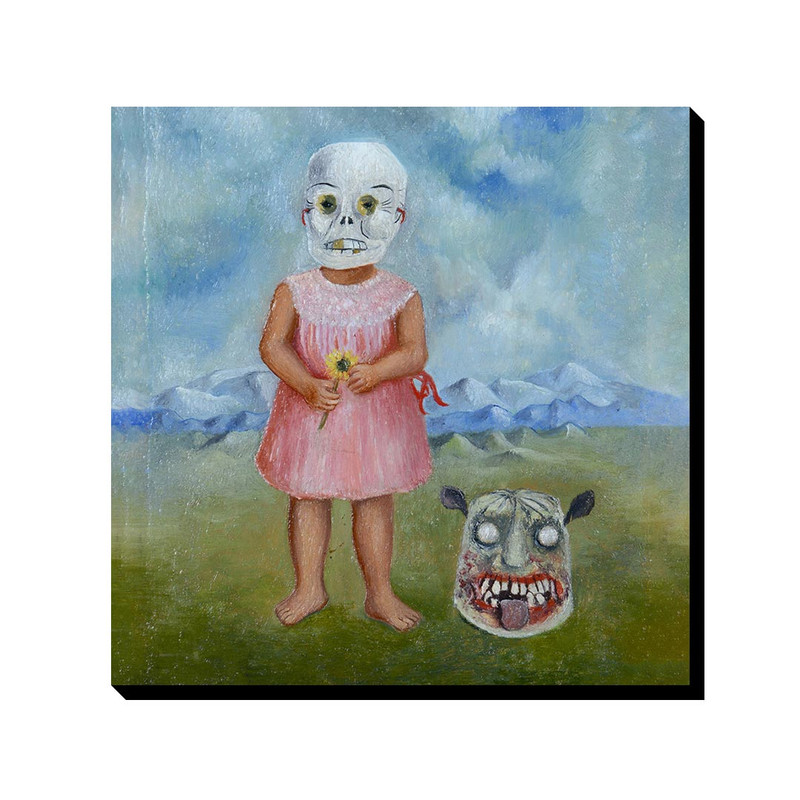 تابلو ترمه طراحان ایده طرح دختربچه با ماسک مرگ از فریدا کد art0133