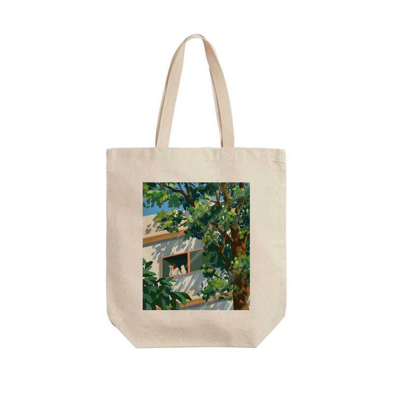 ساک خرید ترمه طراحان ایده مدل دختر و گربه کد strm0776 - L