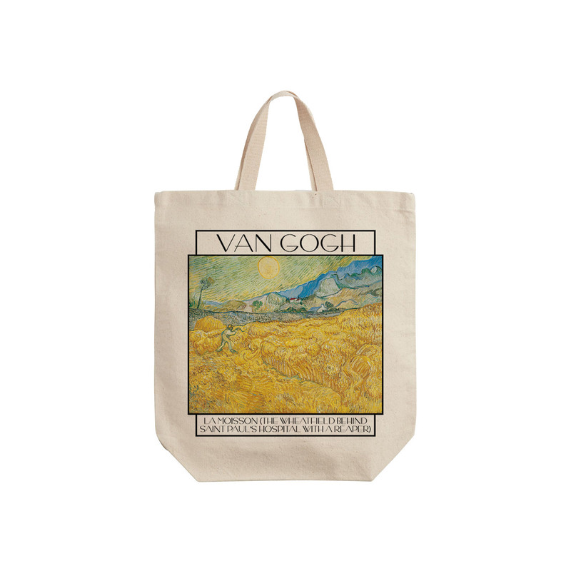 ساک خرید ترمه طراحان ایده مدل مزرع گندم و دروگر از ونگوگ کد art028 - s