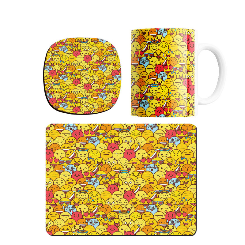 ماگ ترمه طراحان ایده مدل پترن شکلک های شیطون کد strm0217 همراه با زیر لیوانی و موس پد