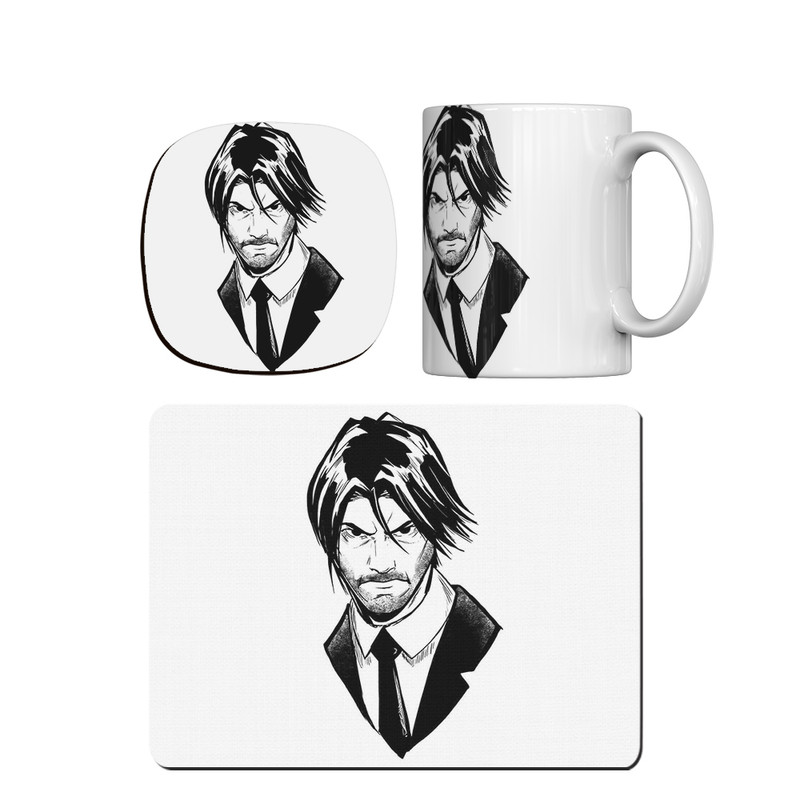 ماگ ترمه طراحان ایده مدل خشم جان ویک کد cfp1928 همراه با زیر لیوانی و موس پد