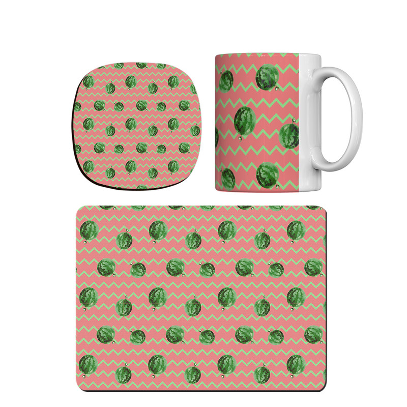 ماگ ترمه طراحان ایده مدل هندوانه یلدا کد cfp1728 همراه با زیر لیوانی و موس پد