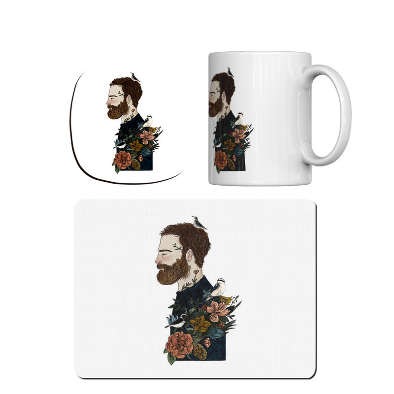 ماگ ترمه طراحان ایده مدل مرد خیال پرداز کد cfp1347 همراه با زیر لیوانی و موس پد