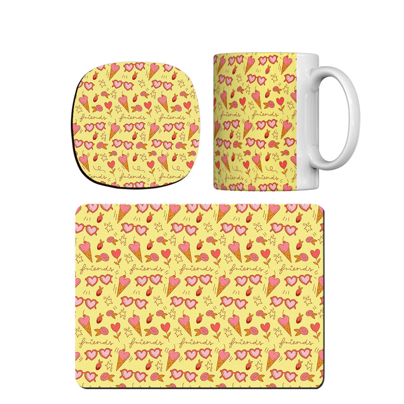 ماگ ترمه طراحان ایده مدل پترن بستنی کد strm0075 همراه با زیر لیوانی و موس پد