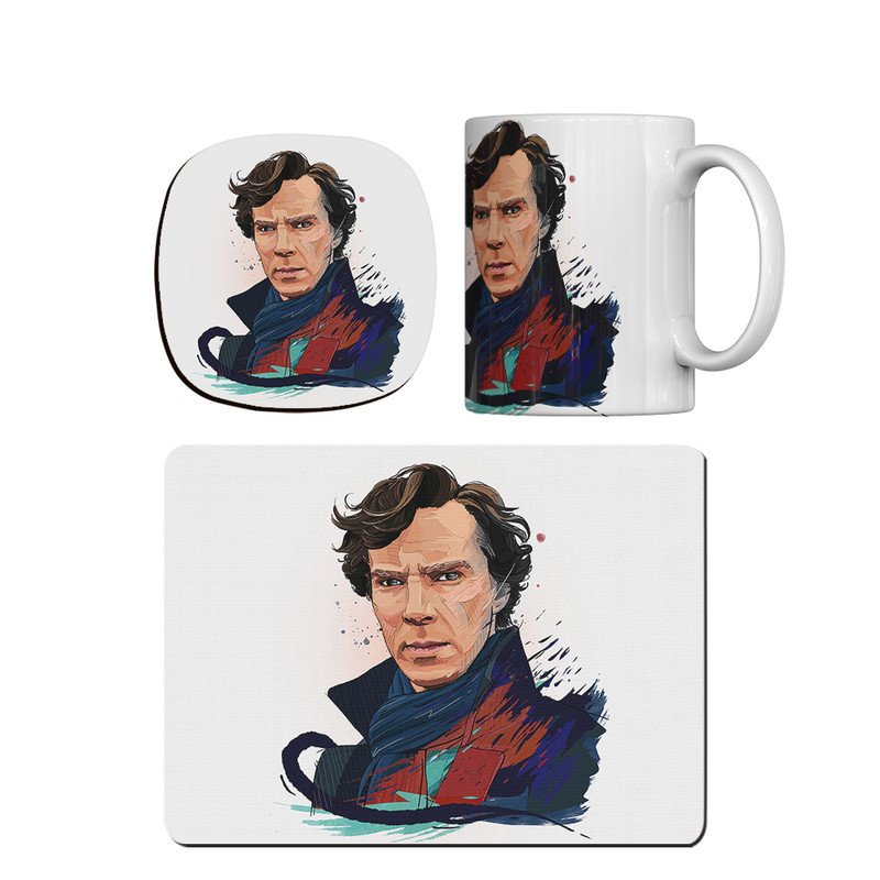 ماگ ترمه طراحان ایده مدل شرلوک هولمز قهرمان کد cfp1595 همراه با زیر لیوانی و موس پد