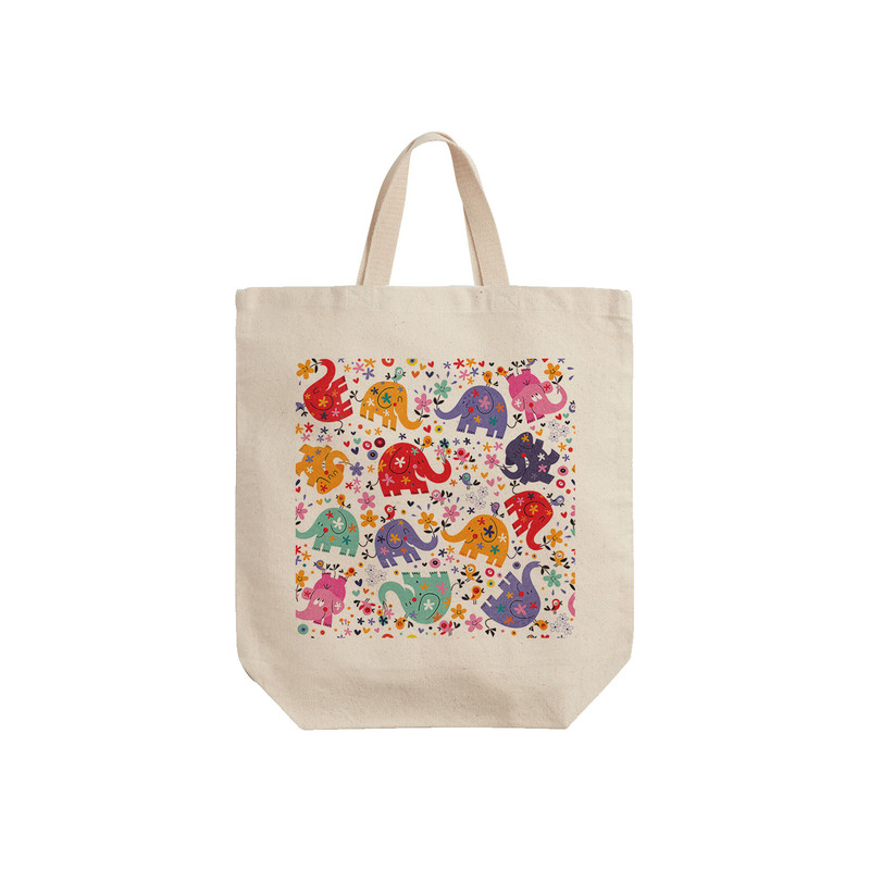 ساک خرید ترمه طراحان ایده مدل فیل های رنگی کد cfp1040 