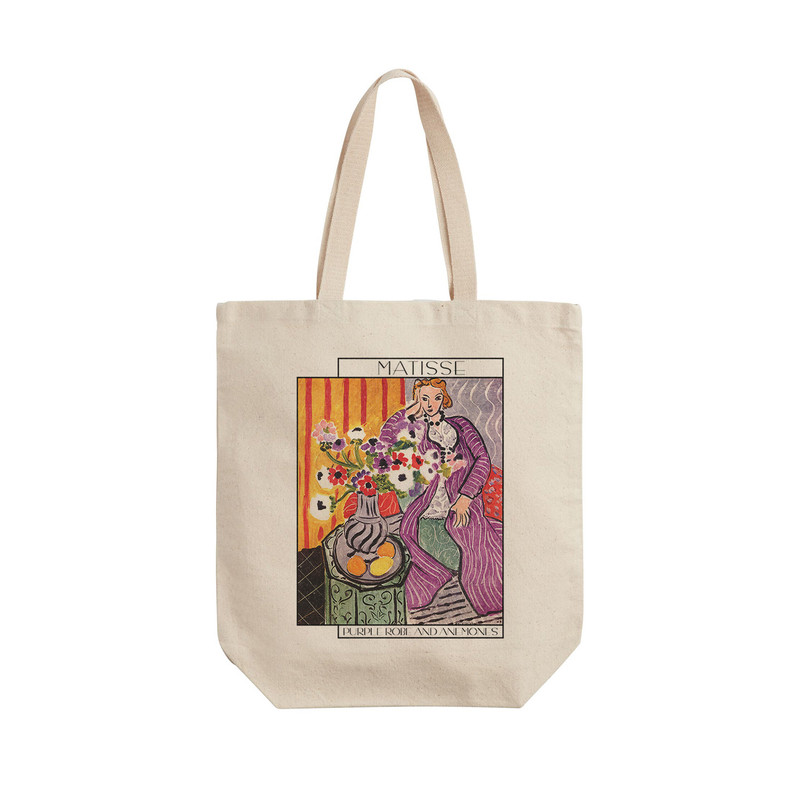 ساک خرید ترمه طراحان ایده مدل عبای بنفش و شقایق از ماتیس کد art0644 - L