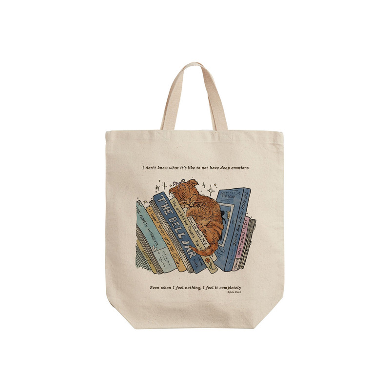 ساک خرید ترمه طراحان ایده مدل گربه و کتاب کد strm0655 - S