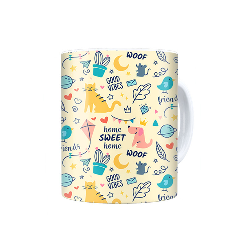 ماگ ترمه طراحان ایده مدل پترن سگ و گربه کد strm0001