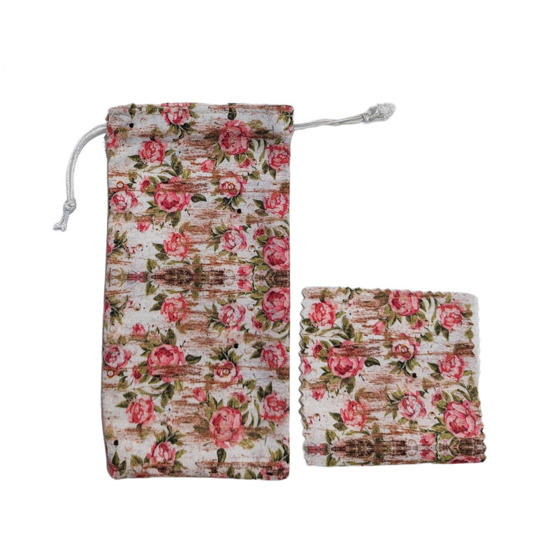 کاور عینک ترمه طراحان ایده مدل نقش گل کد Cfp371 به همراه دستمال