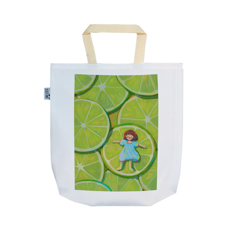 ساک خرید ترمه طراحان ایده مدل دختر لیمویی کد zyp097 - SS