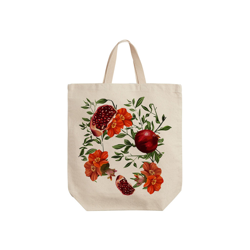 ساک خرید ترمه طراحان ایده مدل گل انار و انار یلدا کد cfp2100 - S