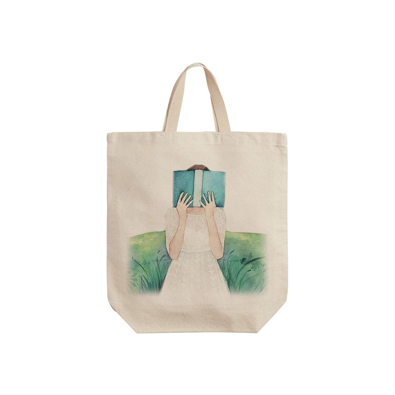 ساک خرید ترمه طراحان ایده مدل دختر کتابخوان کد cfp1408 - S