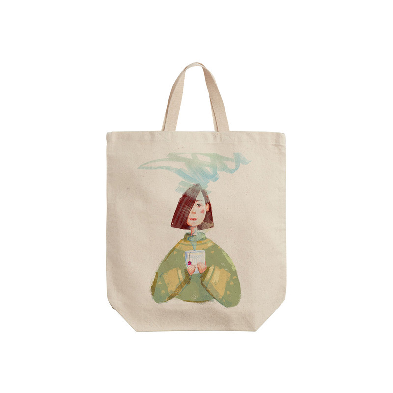 ساک خرید ترمه طراحان ایده مدل دختر و چای دم کرده کد cfp1605 - S