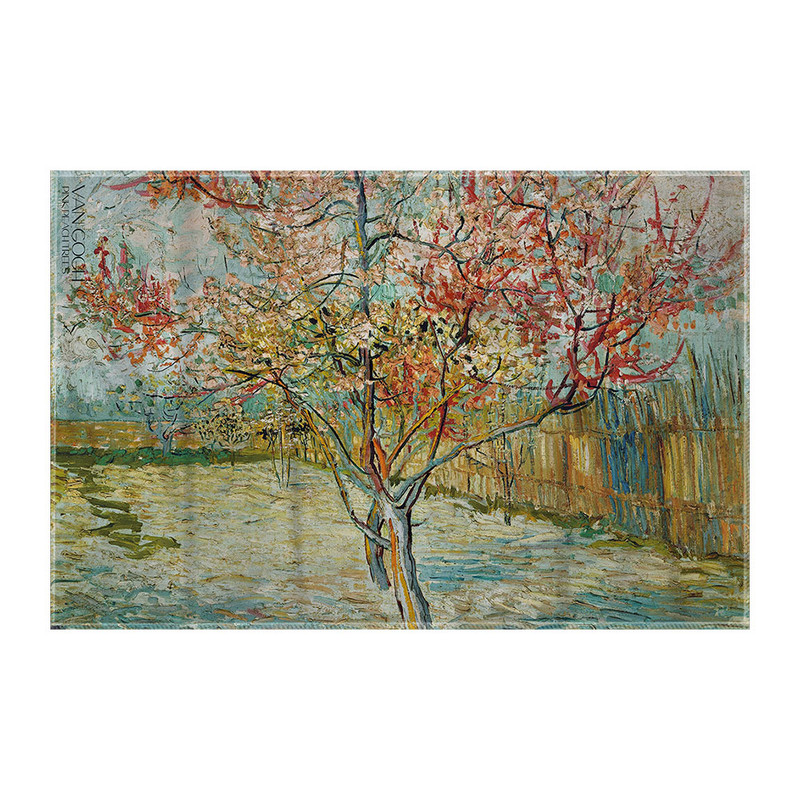 کاغذ کادو ترمه طراحان ایده مدل درخت های صورتی هلو از ونگوگ کد art0023