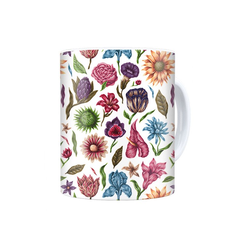 ماگ ترمه طراحان ایده مدل گل های رنگی کد cfp1105