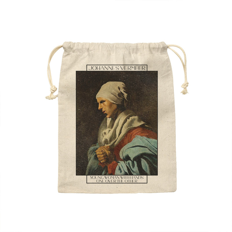 کیسه نان و سبزی ترمه طراحان ایده مدل زن جوان با دست های روی هم از ورمر کد art0594 - M