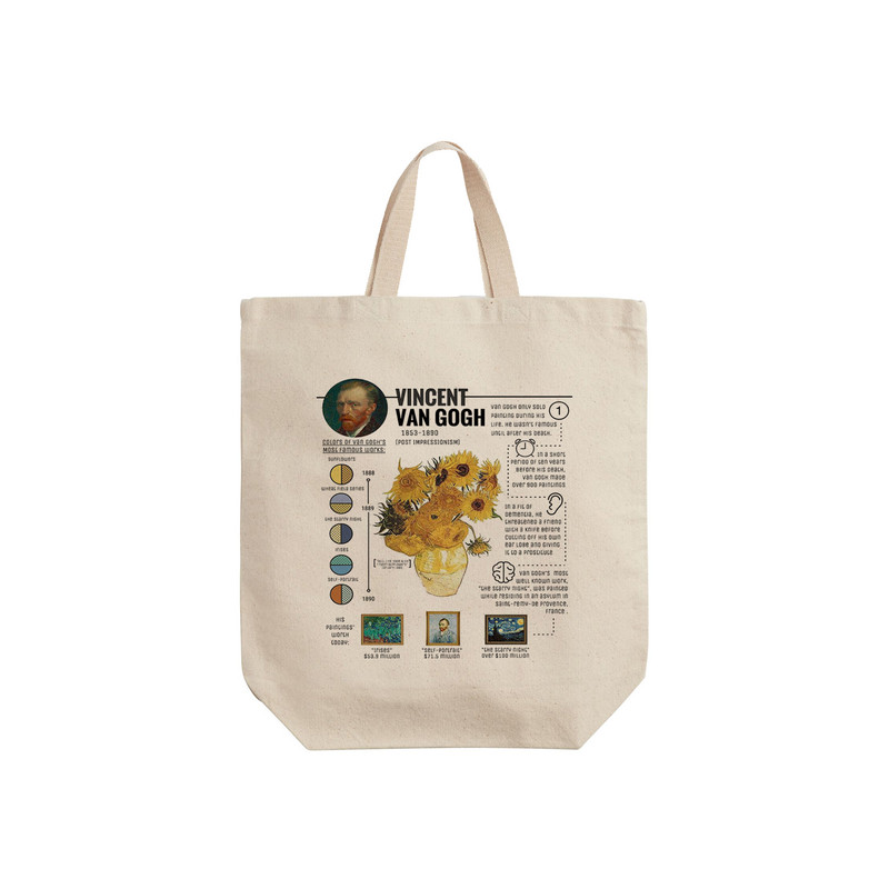 ساک خرید ترمه طراحان ایده مدل ون گوگ کد strm1125 - S