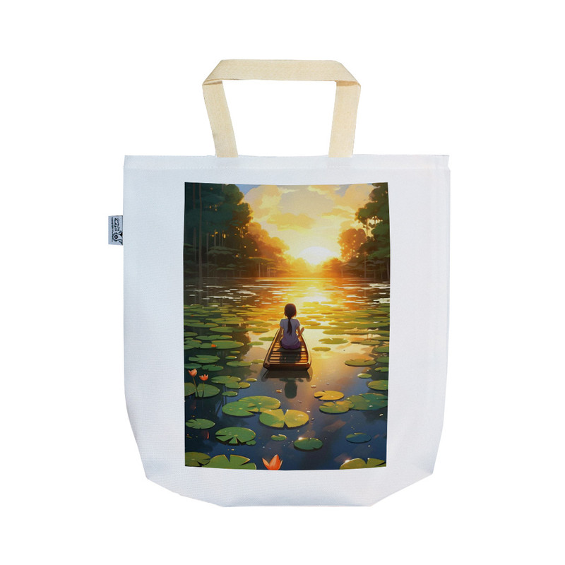 ساک خرید ترمه طراحان ایده مدل دختر نیلوفری کد zyp096 - SS