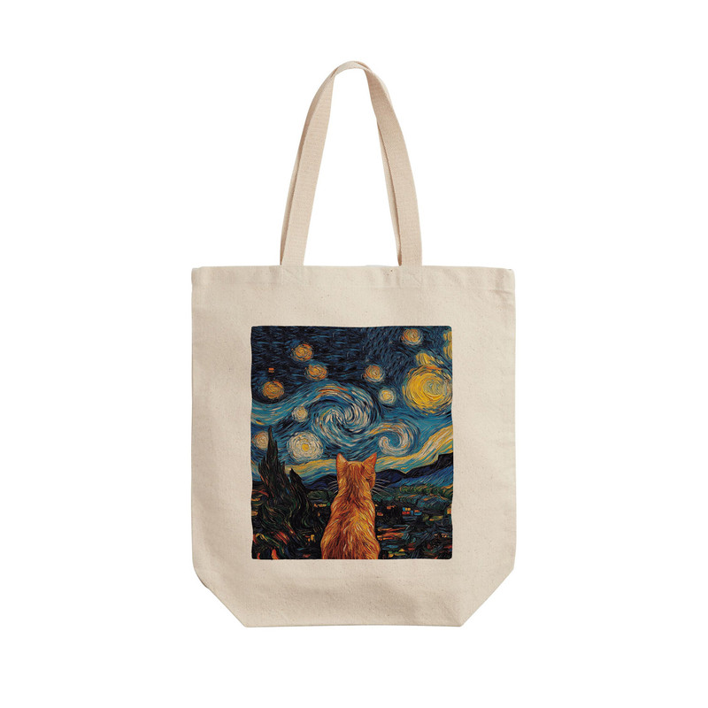 ساک خرید ترمه طراحان ایده مدل گربه ونگوگ کد strm1069 - L