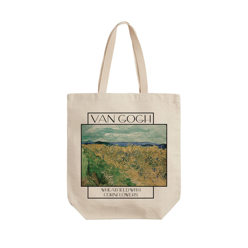 ساک خرید ترمه طراحان ایده مدل مزرعه گندم و گل های ذرت از ونگوگ کد art004 - L