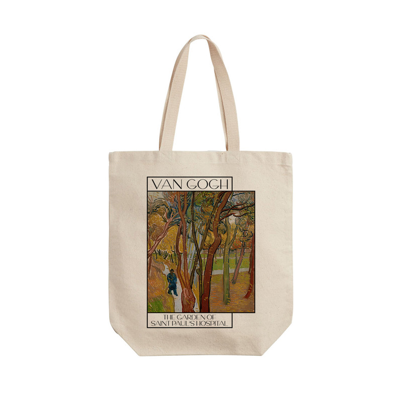 ساک خرید ترمه طراحان ایده مدل باغ بیمارستان سن پائول از ونگوگ کد art014 - L