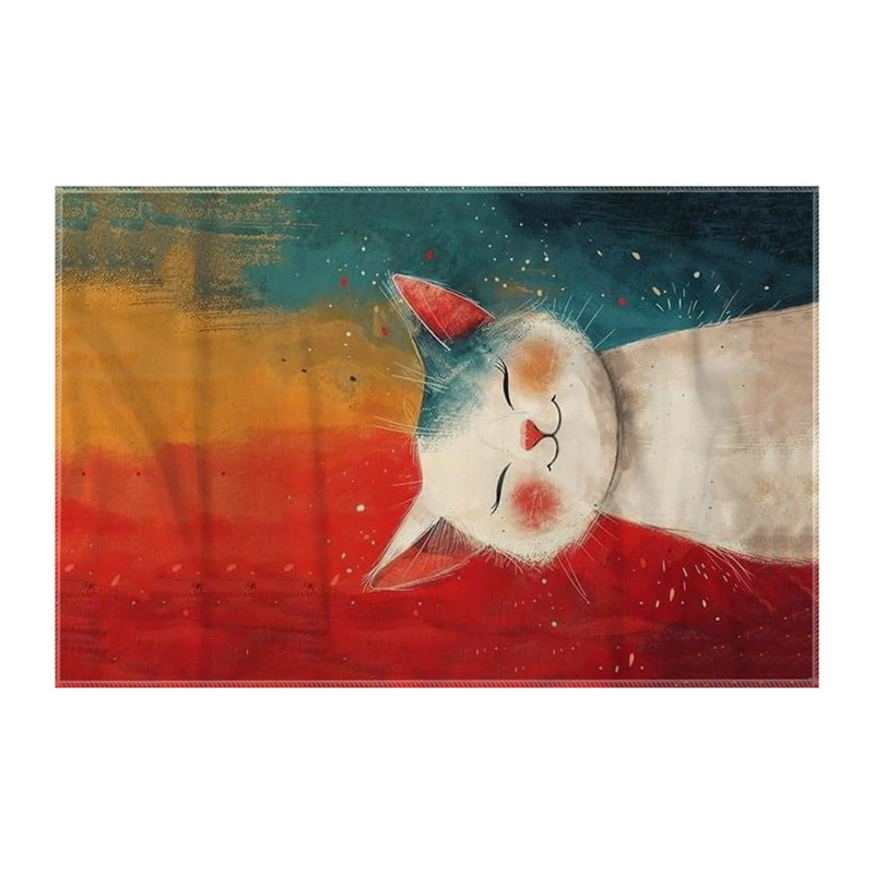 کاغذ کادو ترمه طراحان ایده مدل گربه رنگارنگ کد strm1063