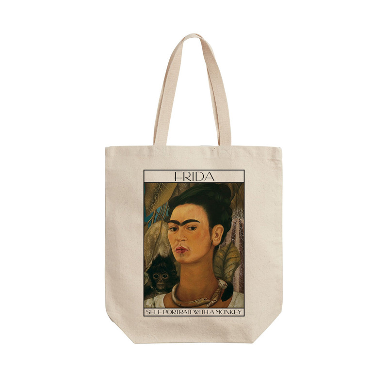 ساک خرید ترمه طراحان ایده مدل خودنگار با یک میمون از فریدا کد art0149 - L