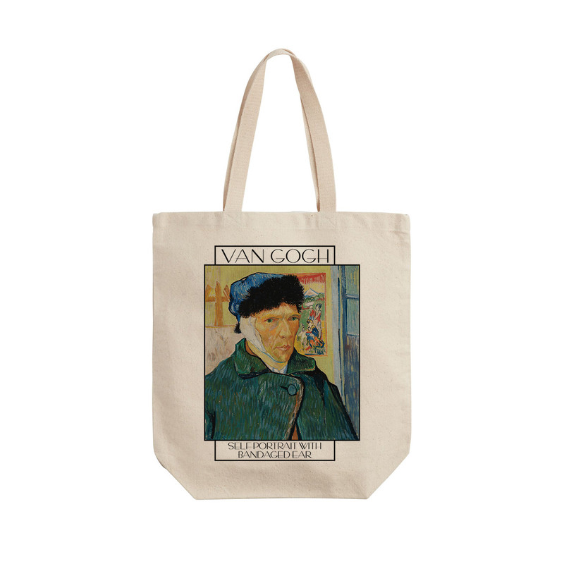 ساک خرید ترمه طراحان ایده مدل خودنگار با گوش بانداژ شده از ونگوگ کد 0052 - L