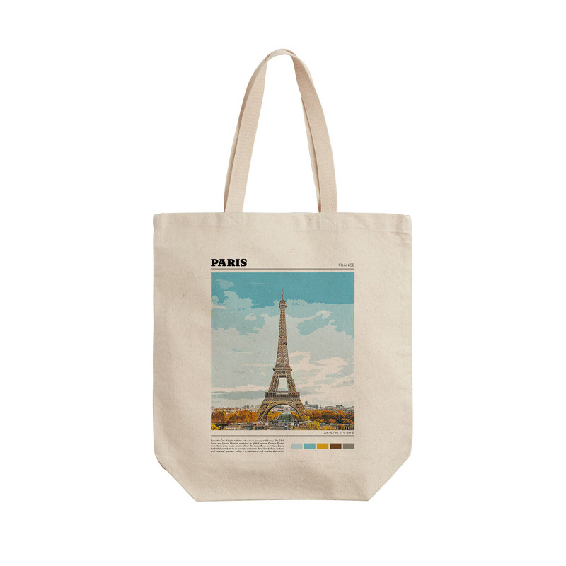 ساک خرید ترمه طراحان ایده طرح کشور پاریس کد strm0615  - L