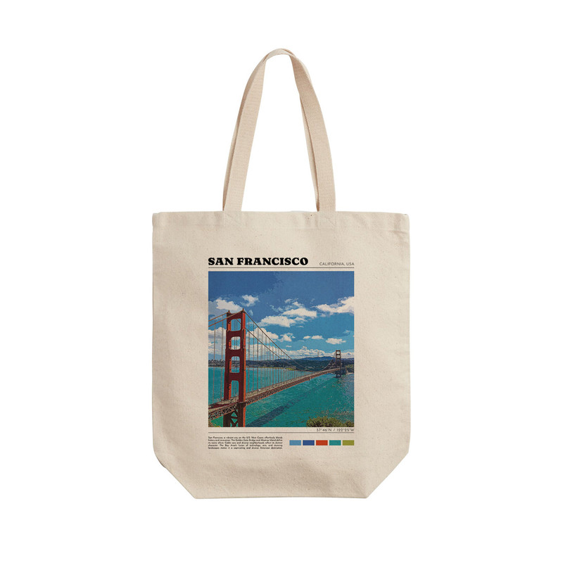 ساک خرید ترمه طراحان ایده طرح شهر سانفرانسیسکو کد strm0617 - L