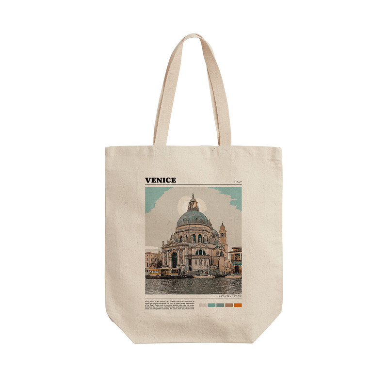 ساک خرید ترمه طراحان ایده طرح شهر ونیز کد strm0619  - L