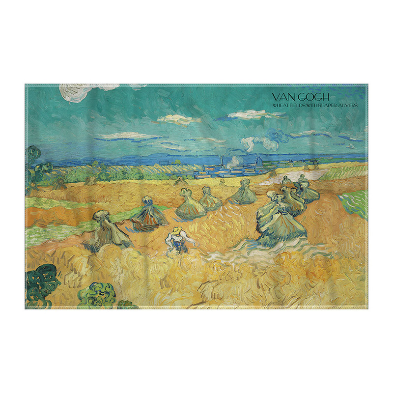 کاغذ کادو ترمه طراحان ایده مدل مزرعه گندم و دروگر از ونگوگ کد art0006