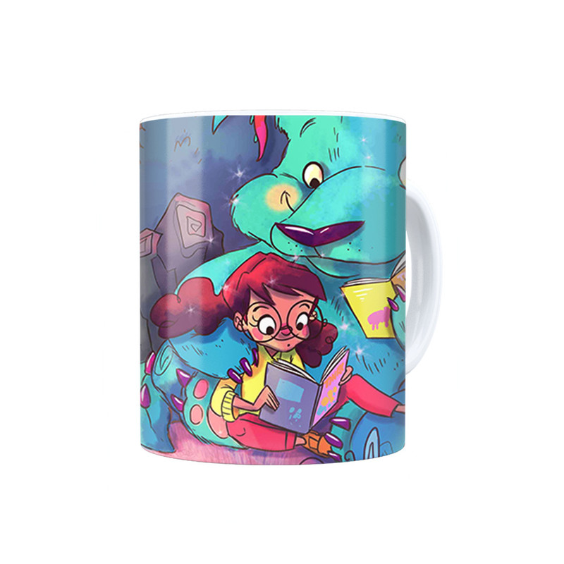 ماگ ترمه طراحان ایده مدل دختر و خرس کتابخوان کد cfp1571