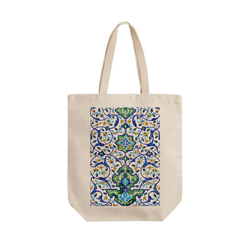 ساک خرید ترمه طراحان ایده مدل کاشی گلدار کد cfp1621 - L