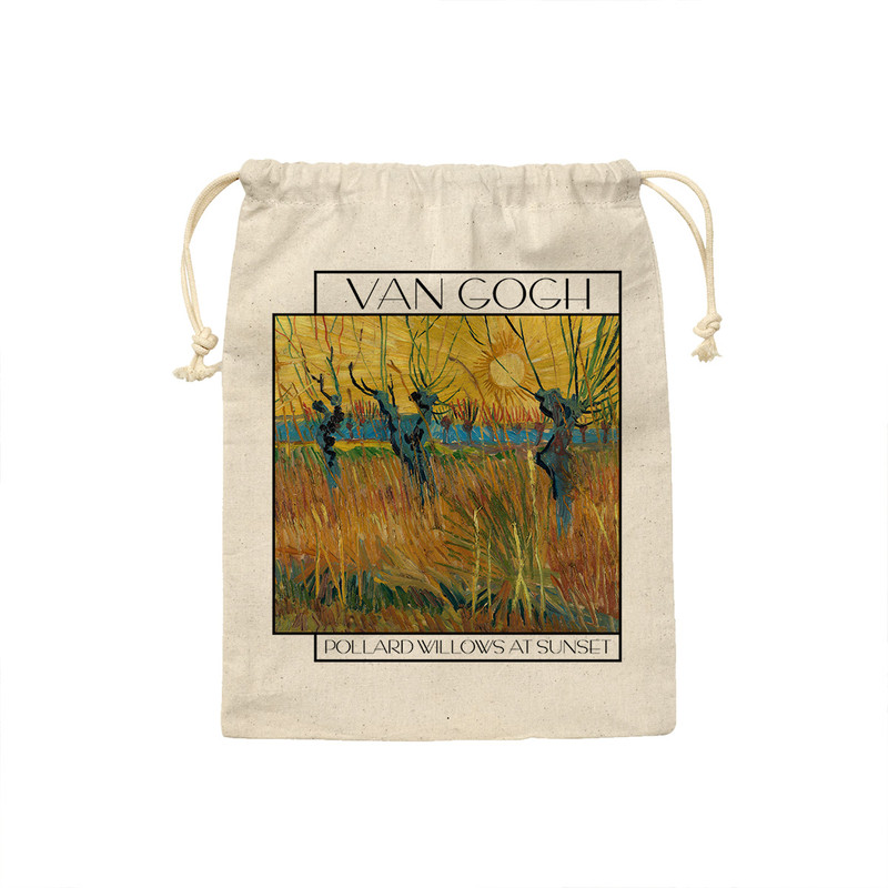 کیسه نان و سبزی ترمه طراحان ایده مدل بیدهای هرس شده در غروب آفتاب از ونگوگ کد art0055 - S