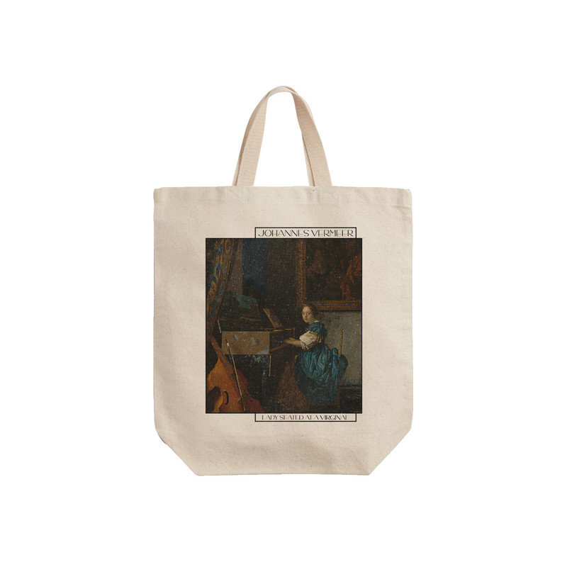 ساک خرید ترمه طراحان ایده مدل دختری پشت ساز ویرژینال از ورمر کد art0572 - S