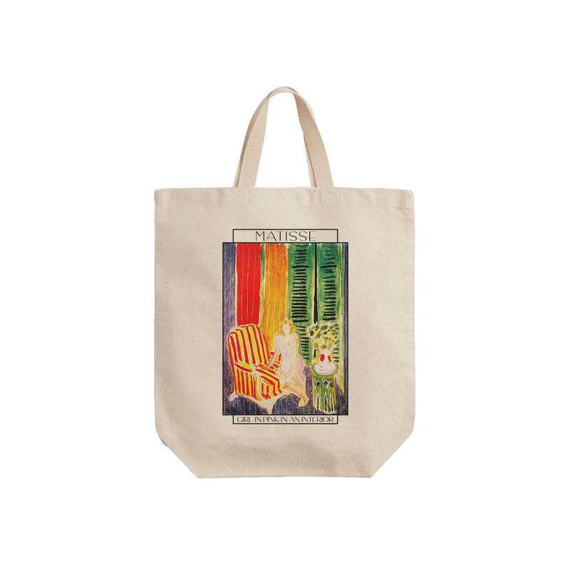 ساک خرید ترمه طراحان ایده مدل دخت با لباس صورتی از ماتیس کد art0606 - S