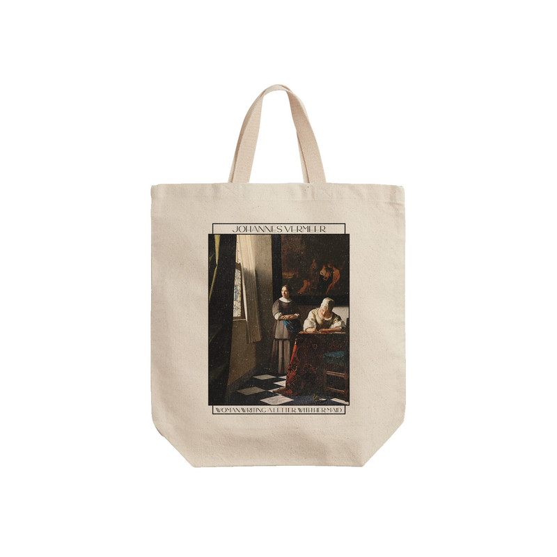 ساک خرید ترمه طراحان ایده مدل زنی در حال خواندن نامه با خدمتکارش از ورمر کد art0592 - S