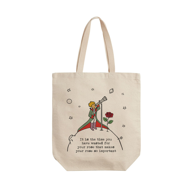 ساک خرید ترمه طراحان ایده مدل شازده کوچولو و گل کد cfp2072 - L