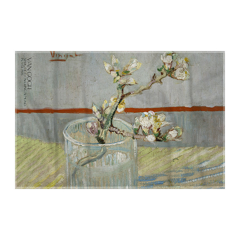 کاغذ کادو ترمه طراحان ایده مدل یک شاخه شکوفه بادام در لیوان از ونگوگ کد art0050