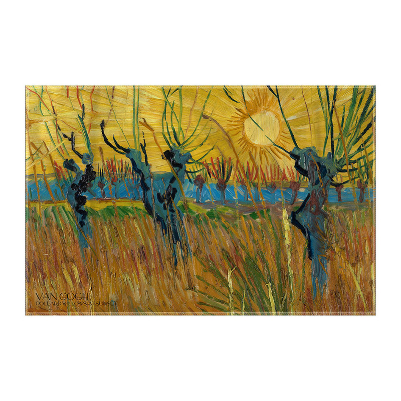 کاغذ کادو ترمه طراحان ایده مدل بید های هرس شده در غروب آفتاب از ونگوگ کد art0055