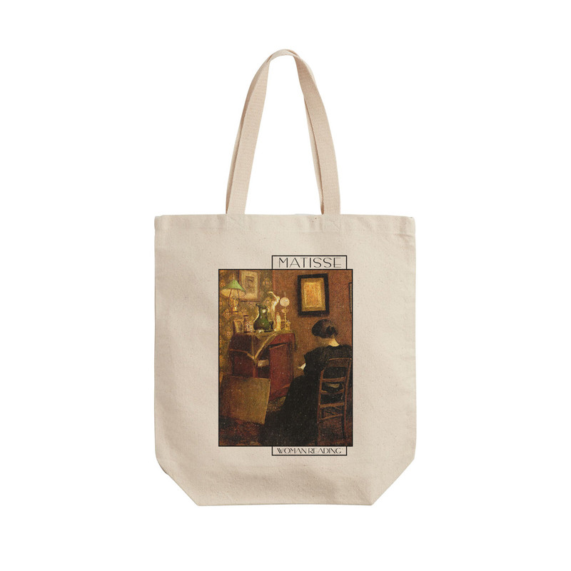 ساک خرید ترمه طراحان ایده مدل زن در حال مطالعه از ماتیس کد art0693 - L