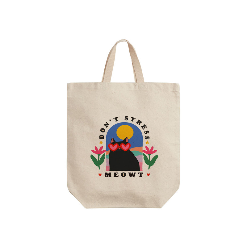 ساک خرید ترمه طراحان ایده مدل پترن گربه کد strm1115 - S