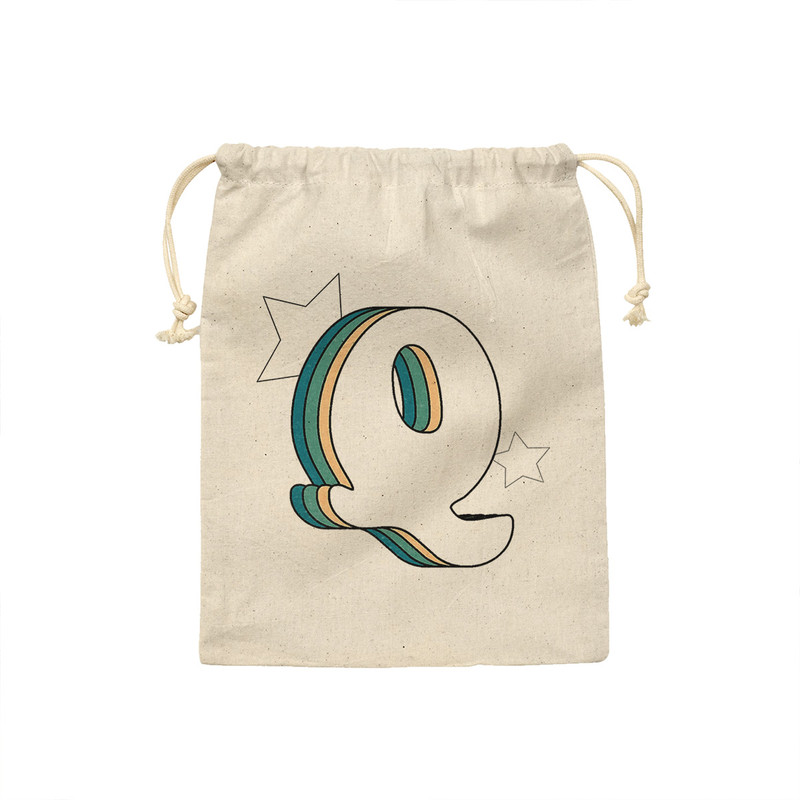 کیسه نان و سبزی ترمه طراحان ایده مدل حرف Q رترو کد cfp2941 - M